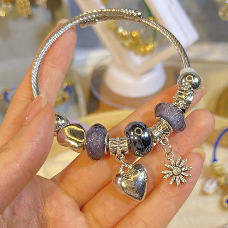 Love Daisy Titanium Steel Bracelet