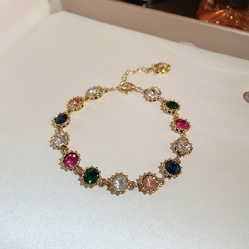 Large colored zircon bracelet
