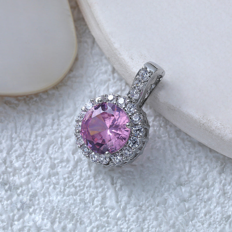 Light Silver White Purple Round