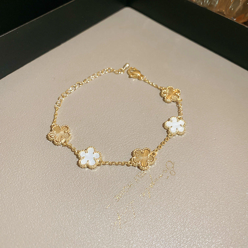 Bracelet-Golden-White-Real Gold Plating