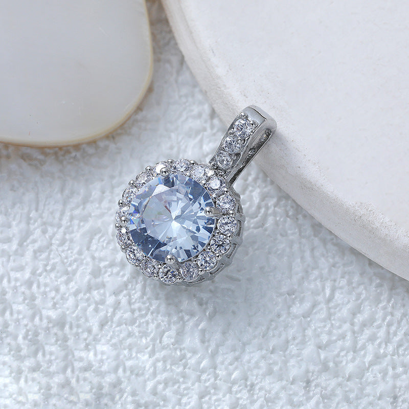 Light Silver White Purple Round