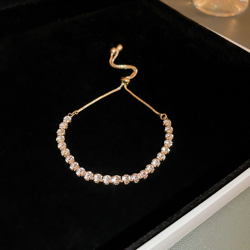 Dot shaped zircon bracelet (half chain)