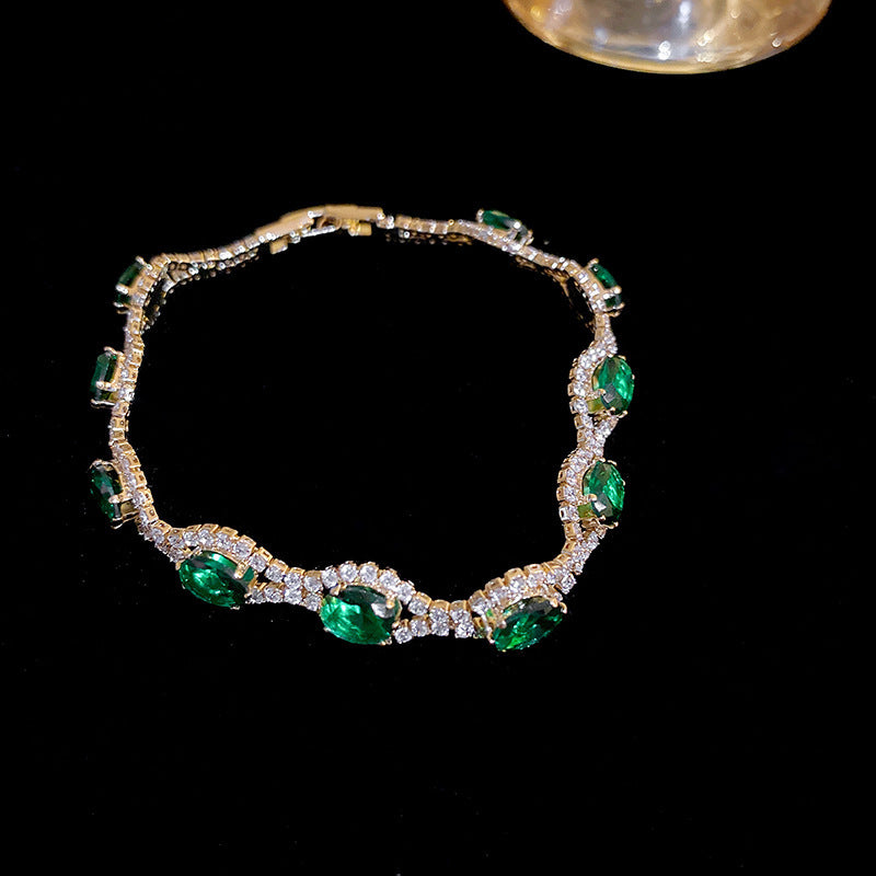 Full green zircon bracelet