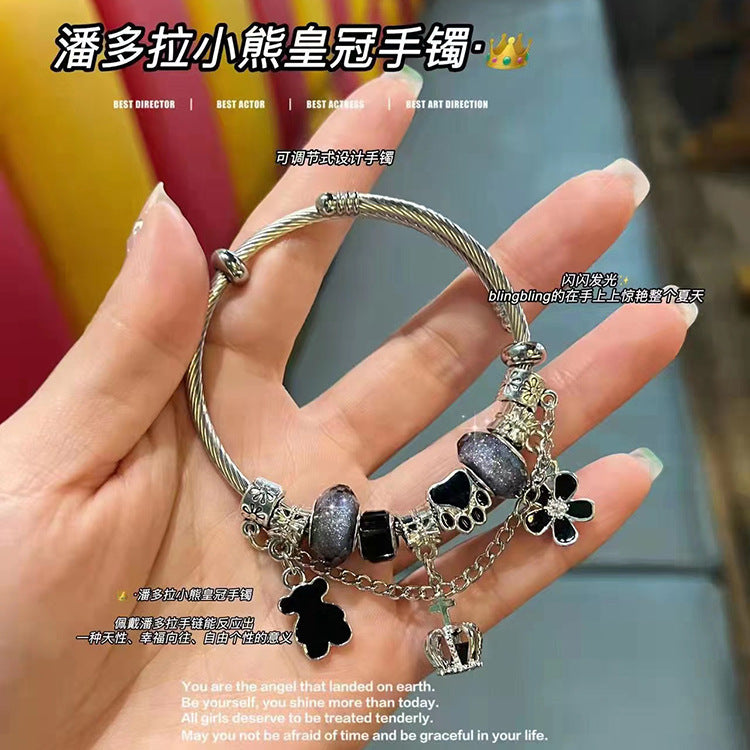 Black Bear Titanium Steel Bracelet