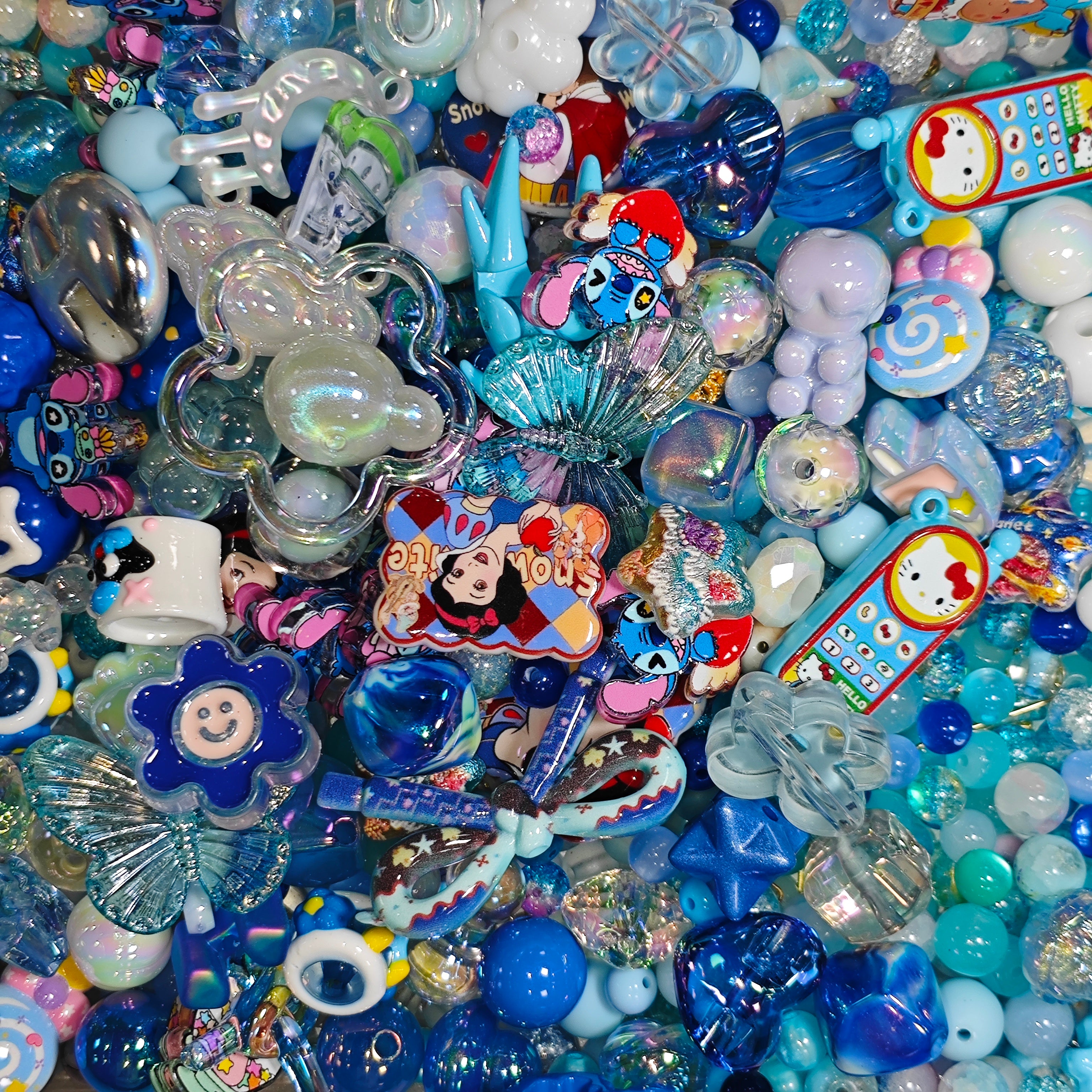 Acrylic beads-Aqua (for bracelet ,beadable pens, keychains, phone chains)