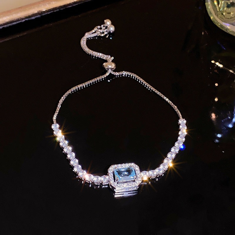 Square zircon bracelet (half chain)