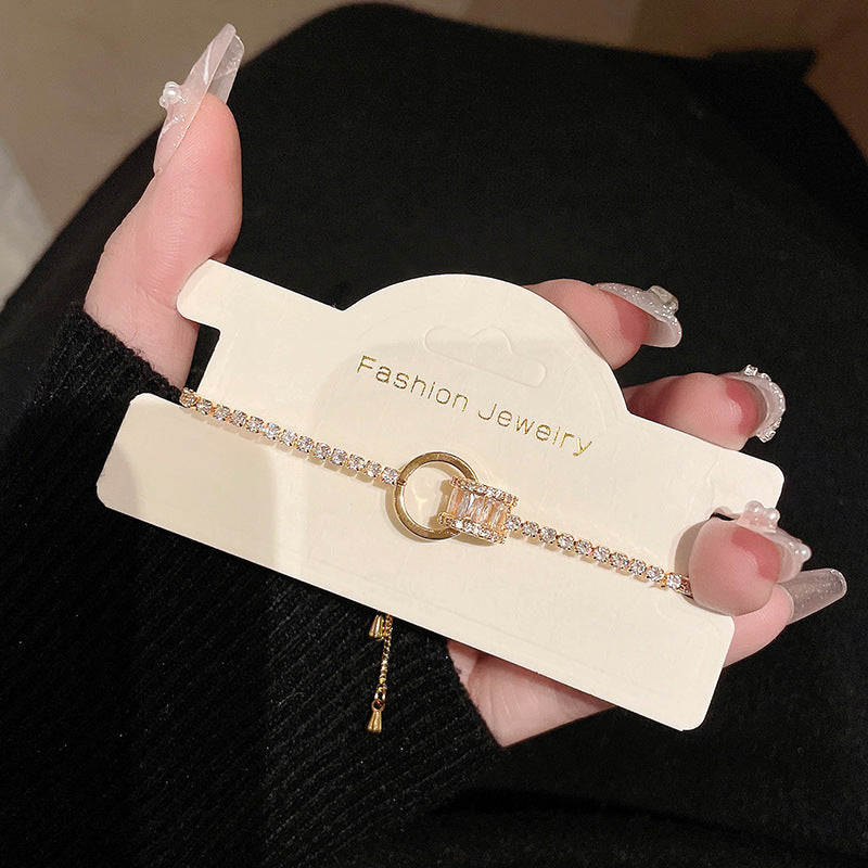 Zircon Wheel and Circle Bracelet