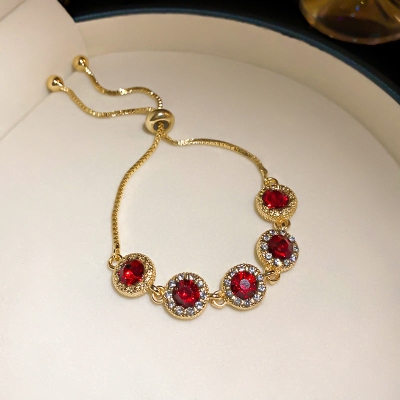 True Gold Electroplated Colored Diamond Bracelet