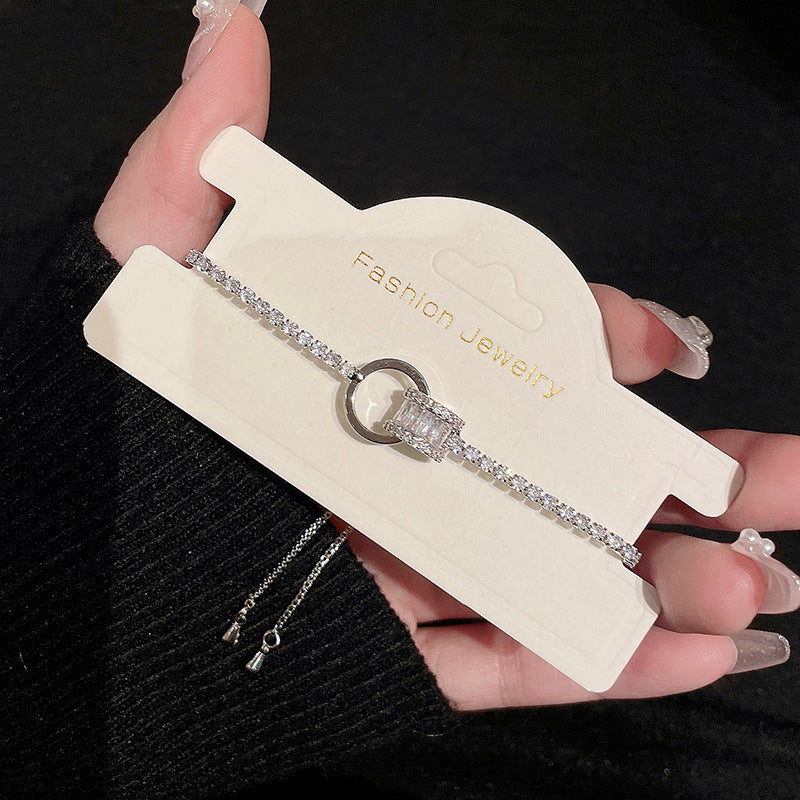 Zircon Wheel and Circle Bracelet