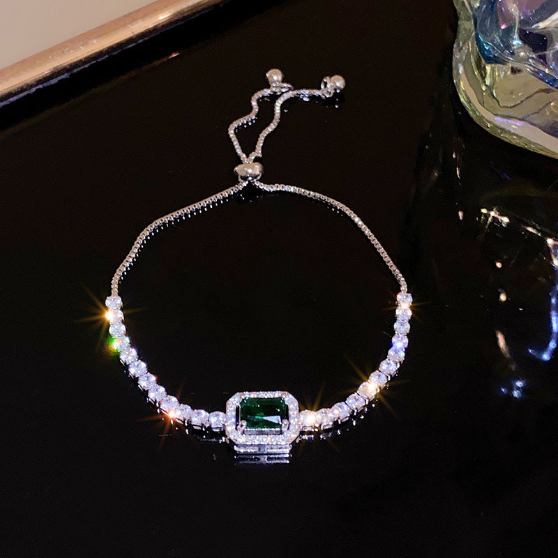 Square zircon bracelet (half chain)