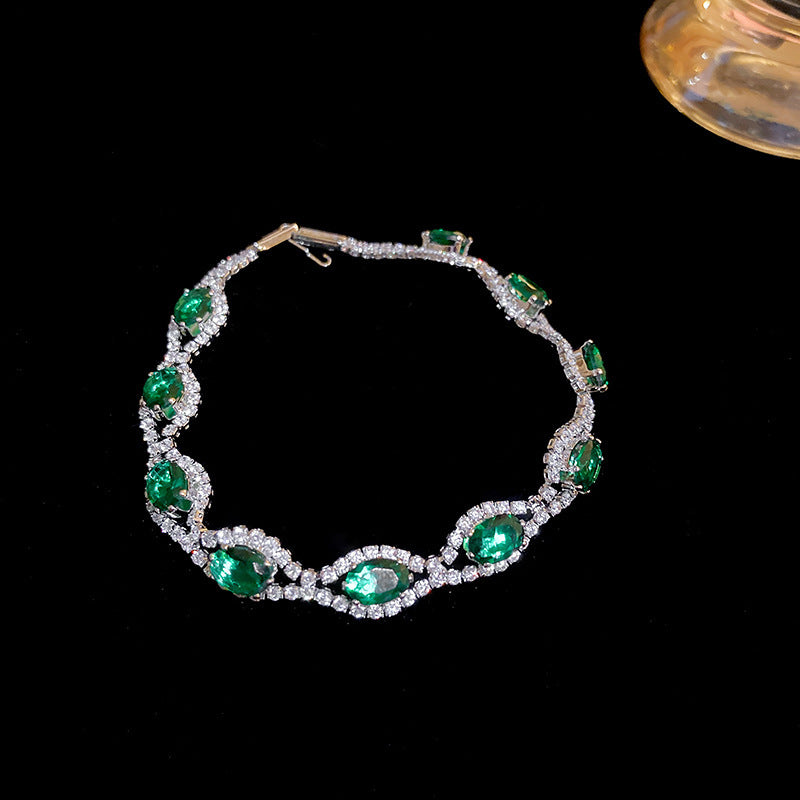 Full green zircon bracelet