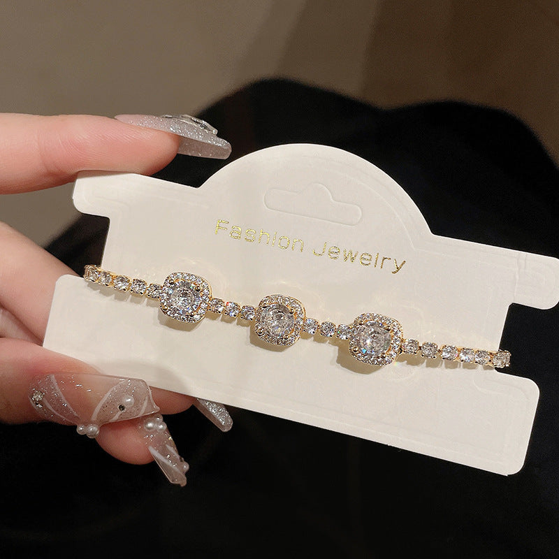 3 Square Zircon Bracelet