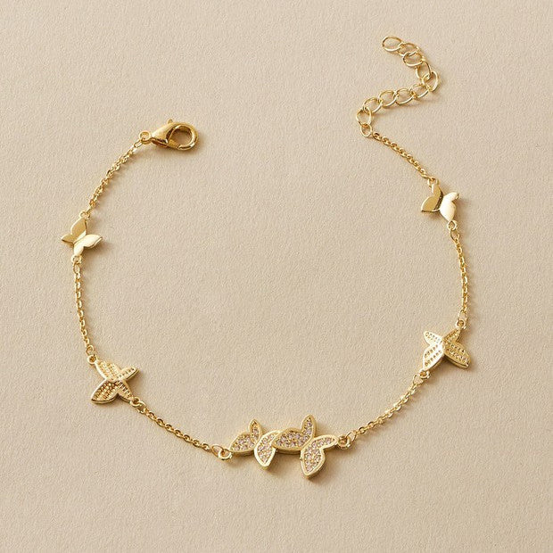 Golden Butterfly Bracelet-J004