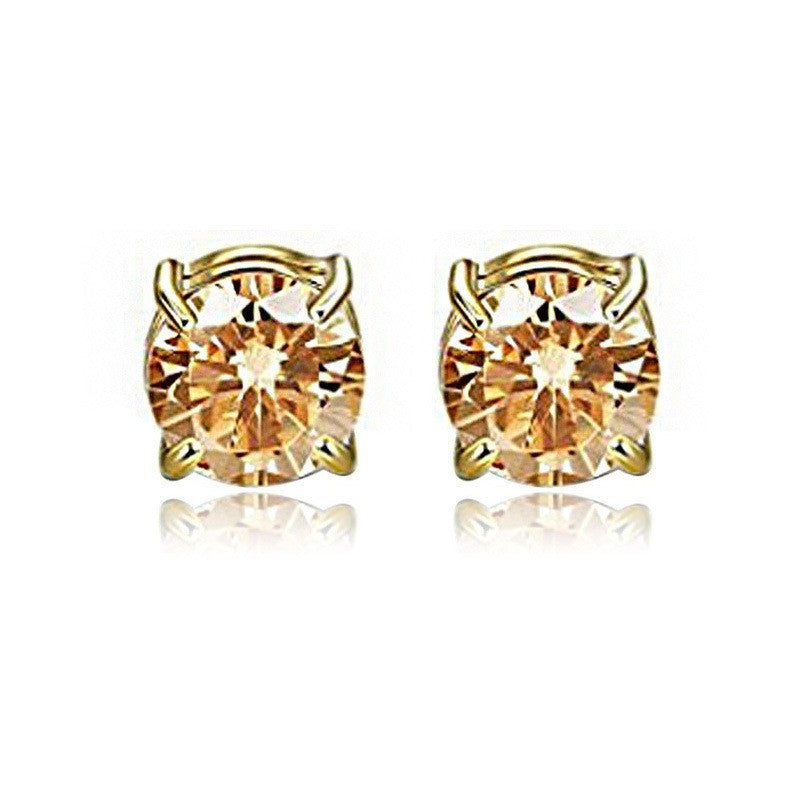 Gold 6mm 8mm pair earrings