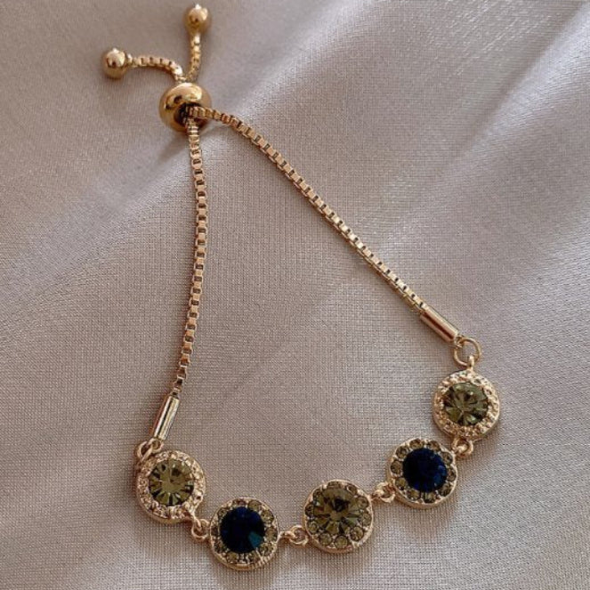 True Gold Electroplated Colored Diamond Bracelet