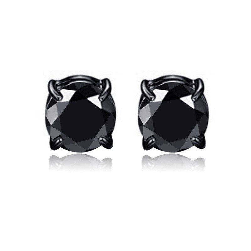 Black 6mm 8mm Pair Earrings
