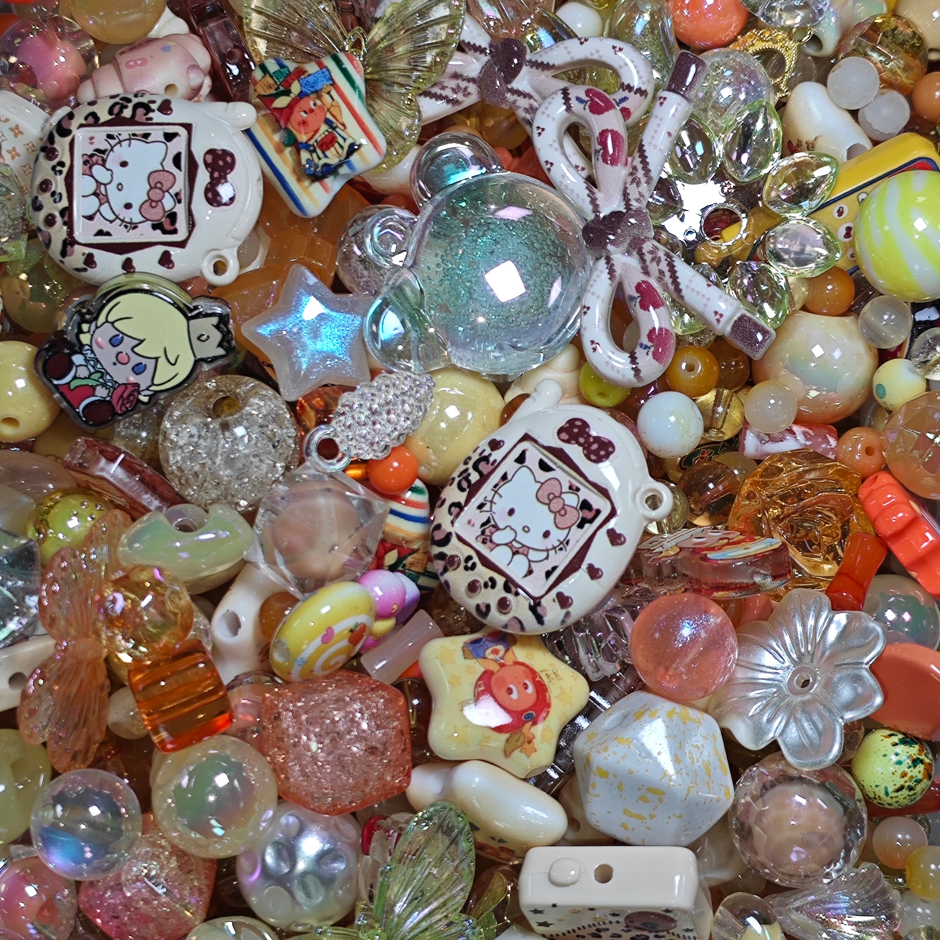 Acrylic beads-Yellow (for bracelet ,beadable pens, keychains, phone chains)